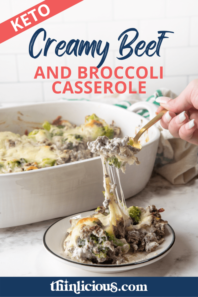 The BEST Creamy Beef and Broccoli Casserole Thinlicious