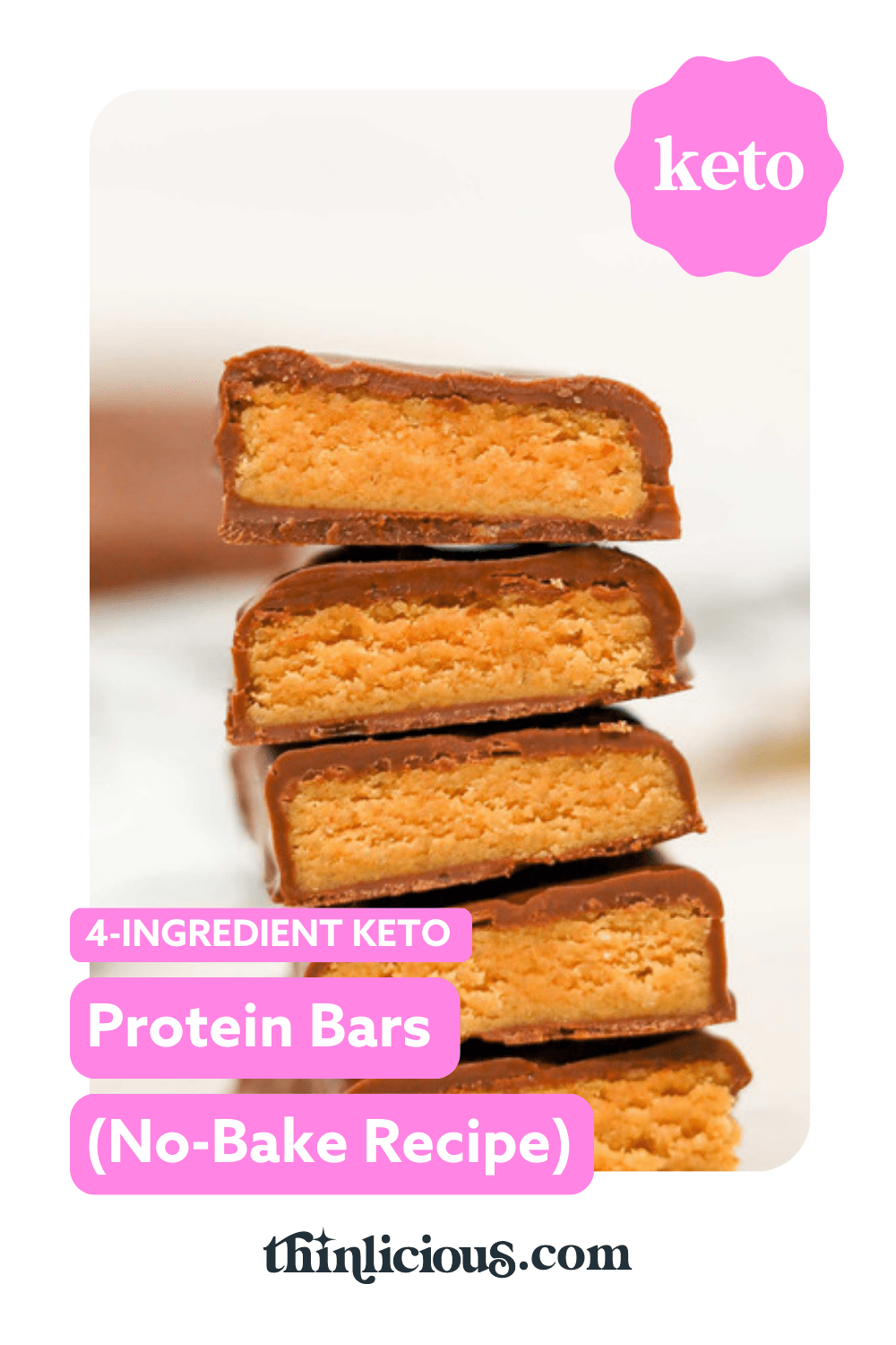 4Ingredient Keto Protein Bars (nobake recipe) Thinlicious
