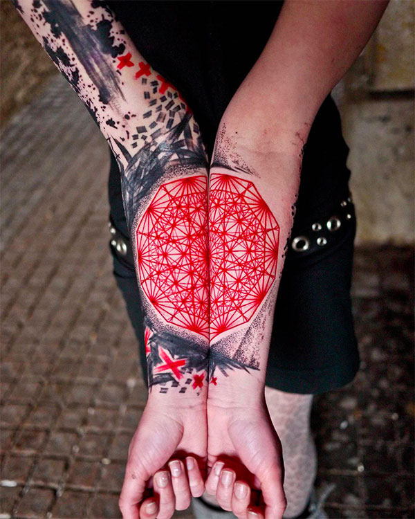 25 Trippy Geometric Tattoos (Photo Gallery) Third Monk