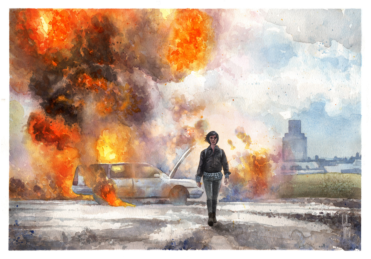 Psychedelic Watercolor Paintings, Guillem Mari Art Gallery Third Monk