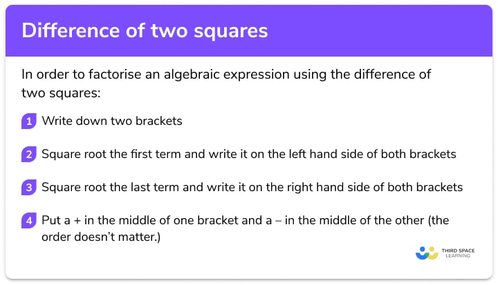 Difference Of Two Squares GCSE Maths Examples