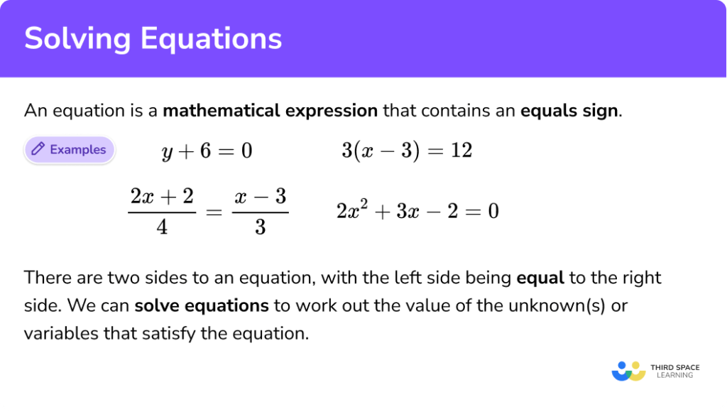 Solving Equations GCSE Maths Steps, Examples & Worksheet