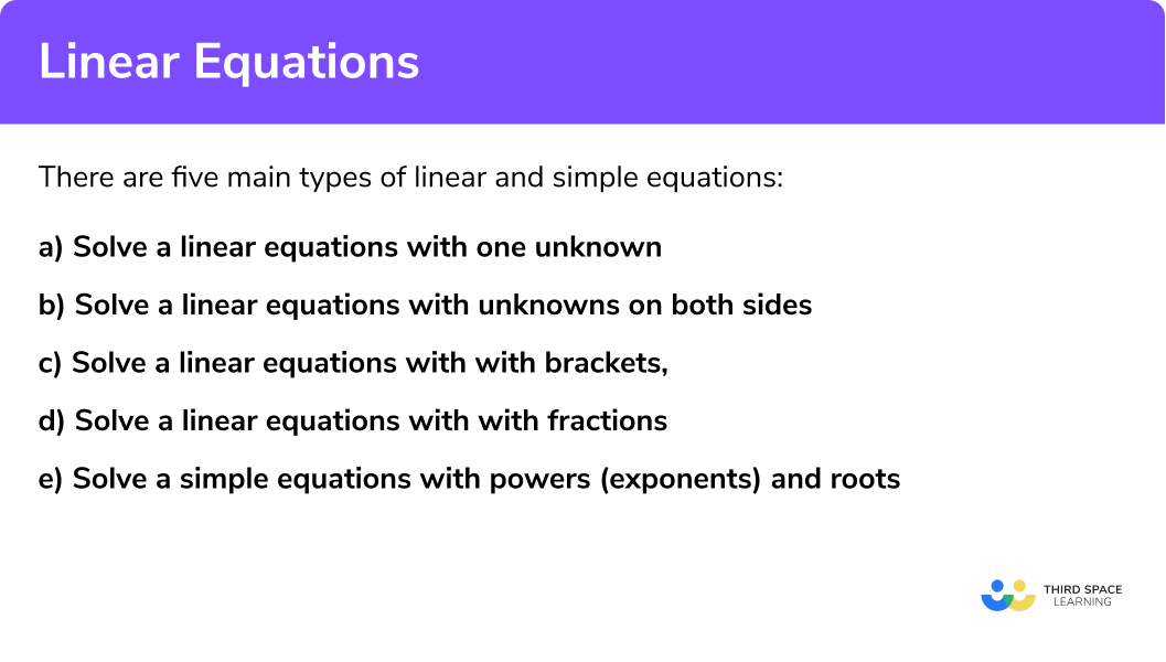 Linear Equations GCSE Maths Steps, Examples & Worksheet