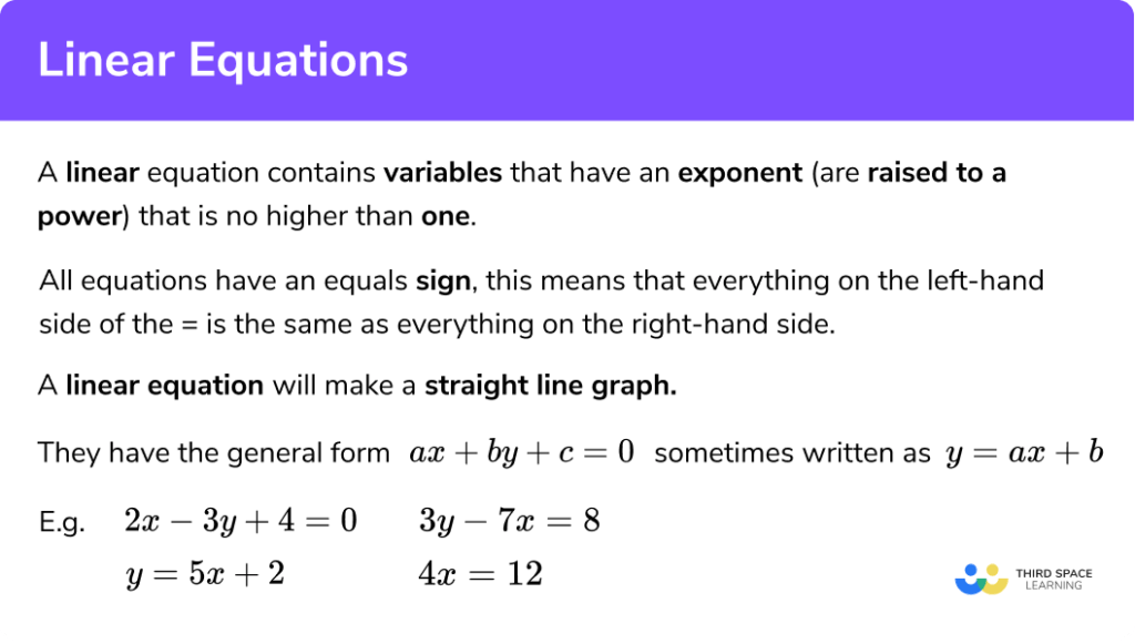 Linear Equations GCSE Maths Steps, Examples & Worksheet