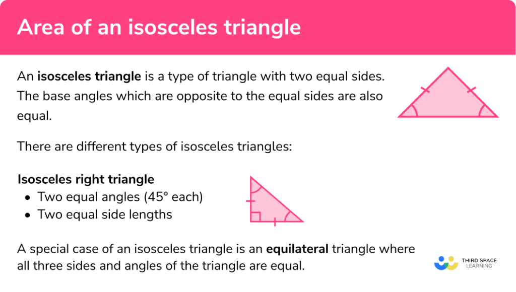 Area of an Isosceles Triangle Steps, Examples & Worksheet