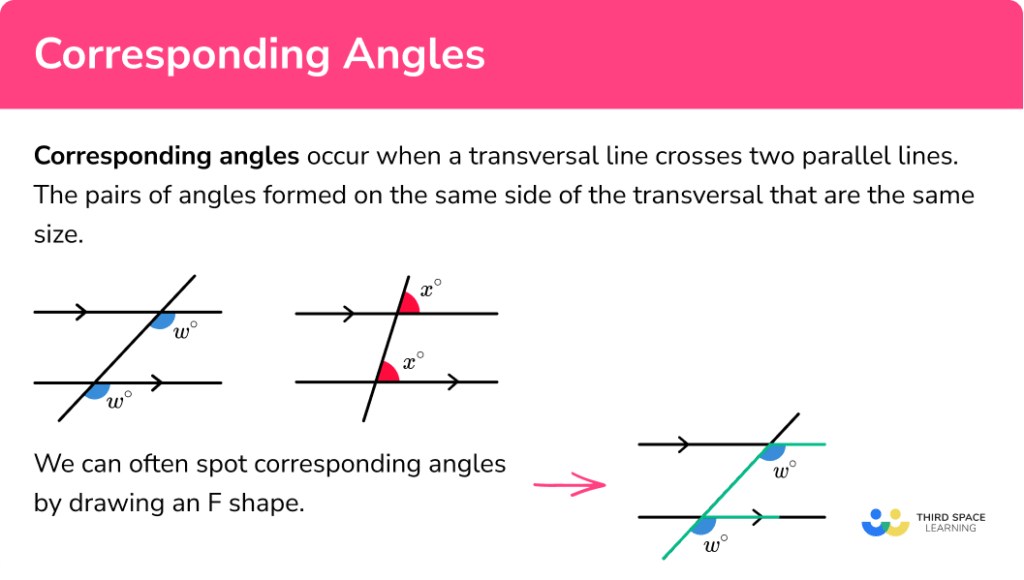 Corresponding Angles - GCSE Maths - Steps & Examples