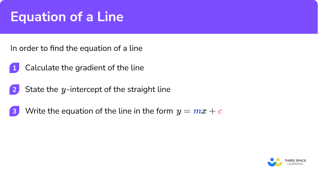 Equation Of A Line GCSE Maths Steps, Examples & Worksheet