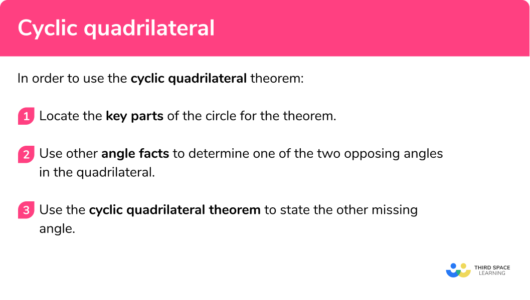 Cyclic Quadrilateral GCSE Maths Steps, Examples & Worksheet