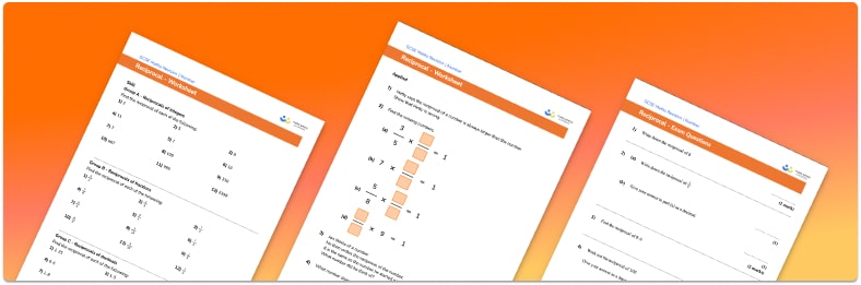 Reciprocal worksheet - GCSE Maths [FREE] - Third Space Learning