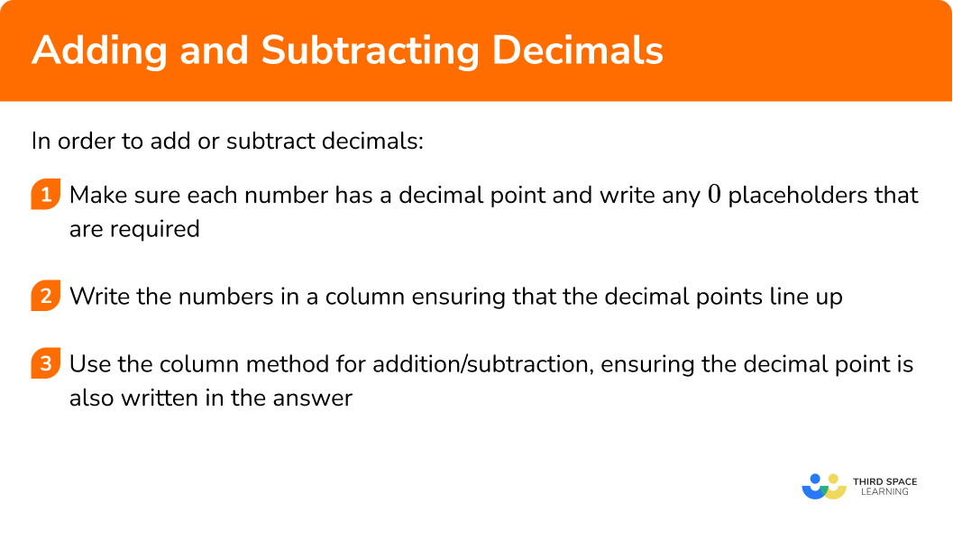 Adding And Subtracting Decimals GCSE Maths Steps & Examples