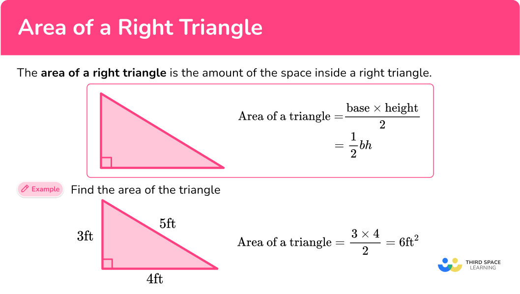 Area of a Right Triangle Math Steps, Examples & Questions