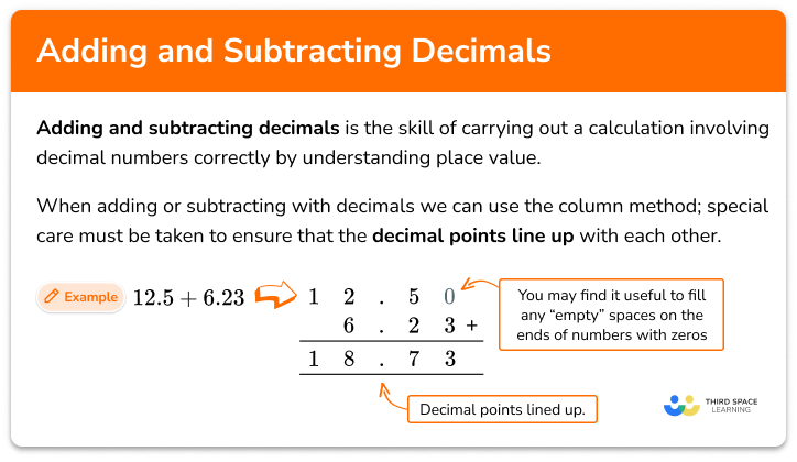 Adding And Subtracting Decimals - GCSE Maths Steps & Examples
