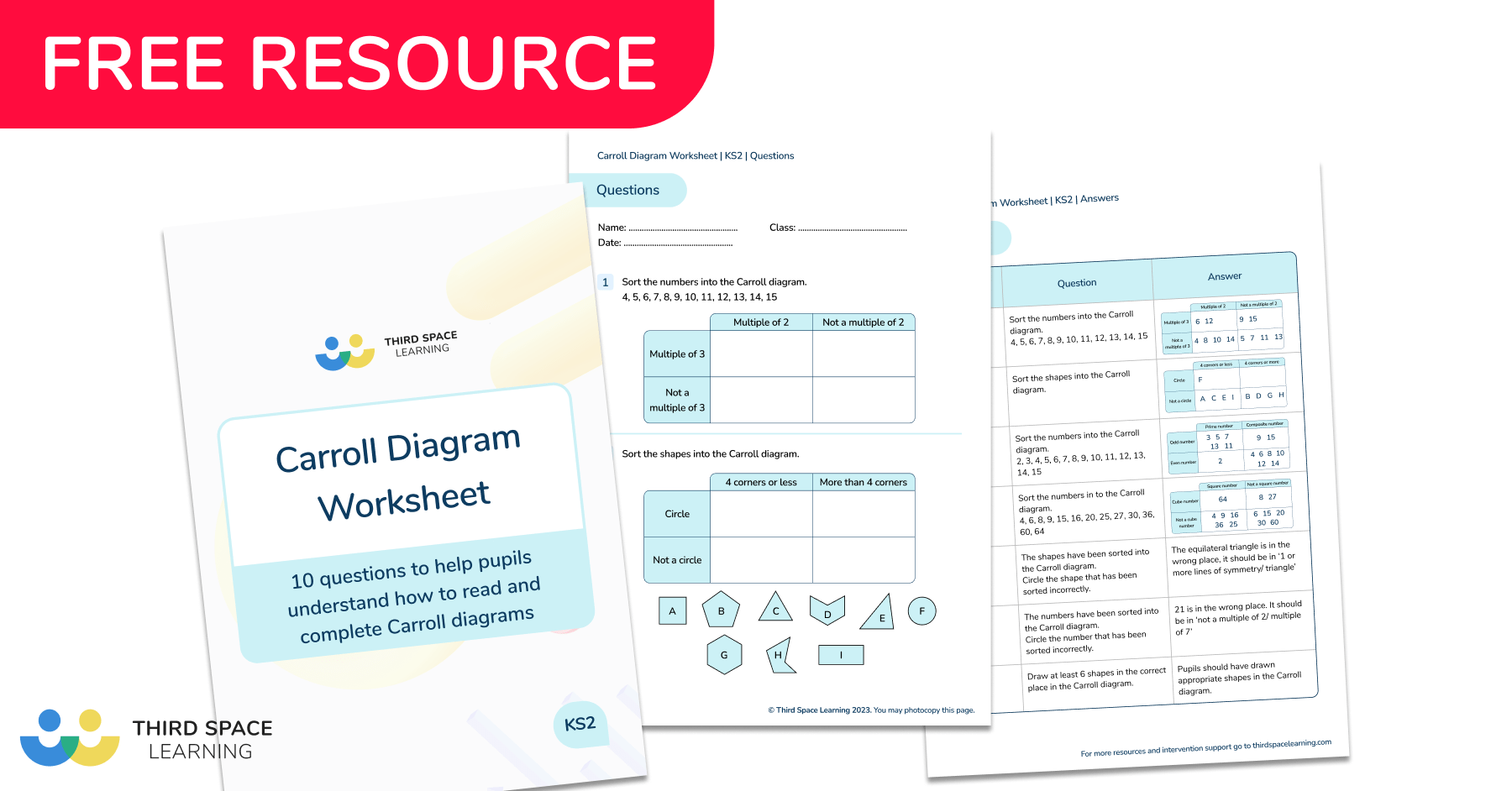 [FREE] Carroll Diagrams Worksheet