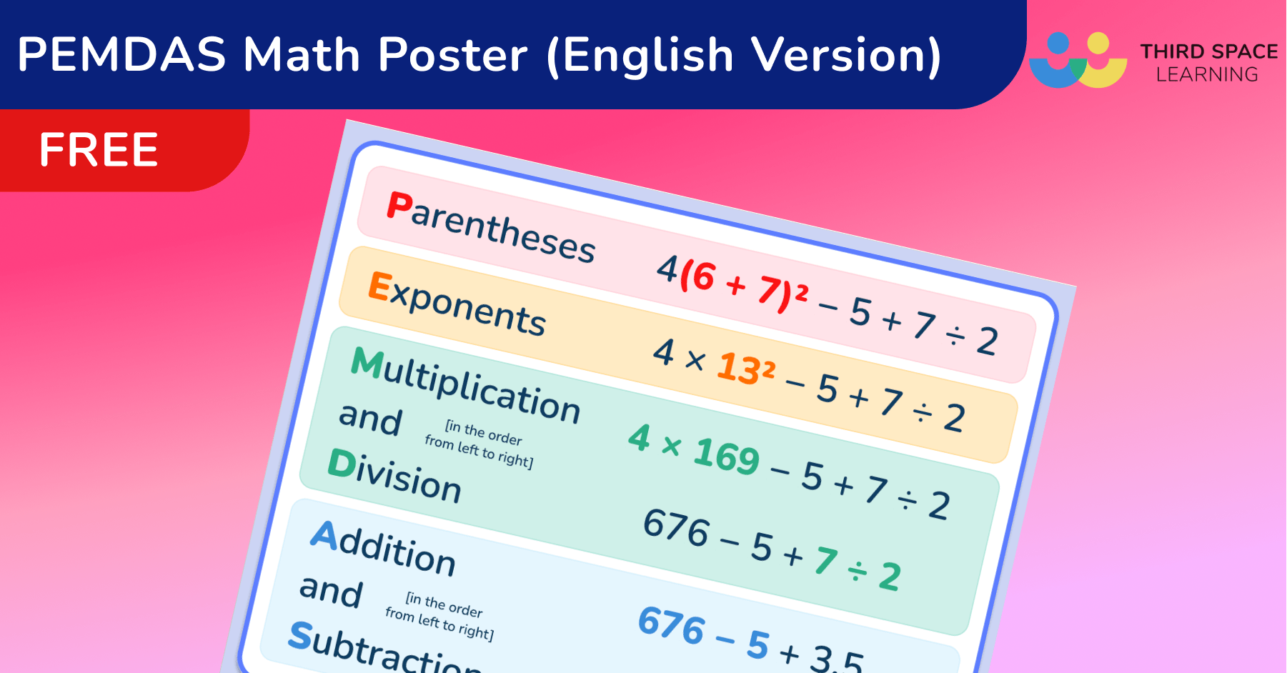 [FREE] PEMDAS Math Posters