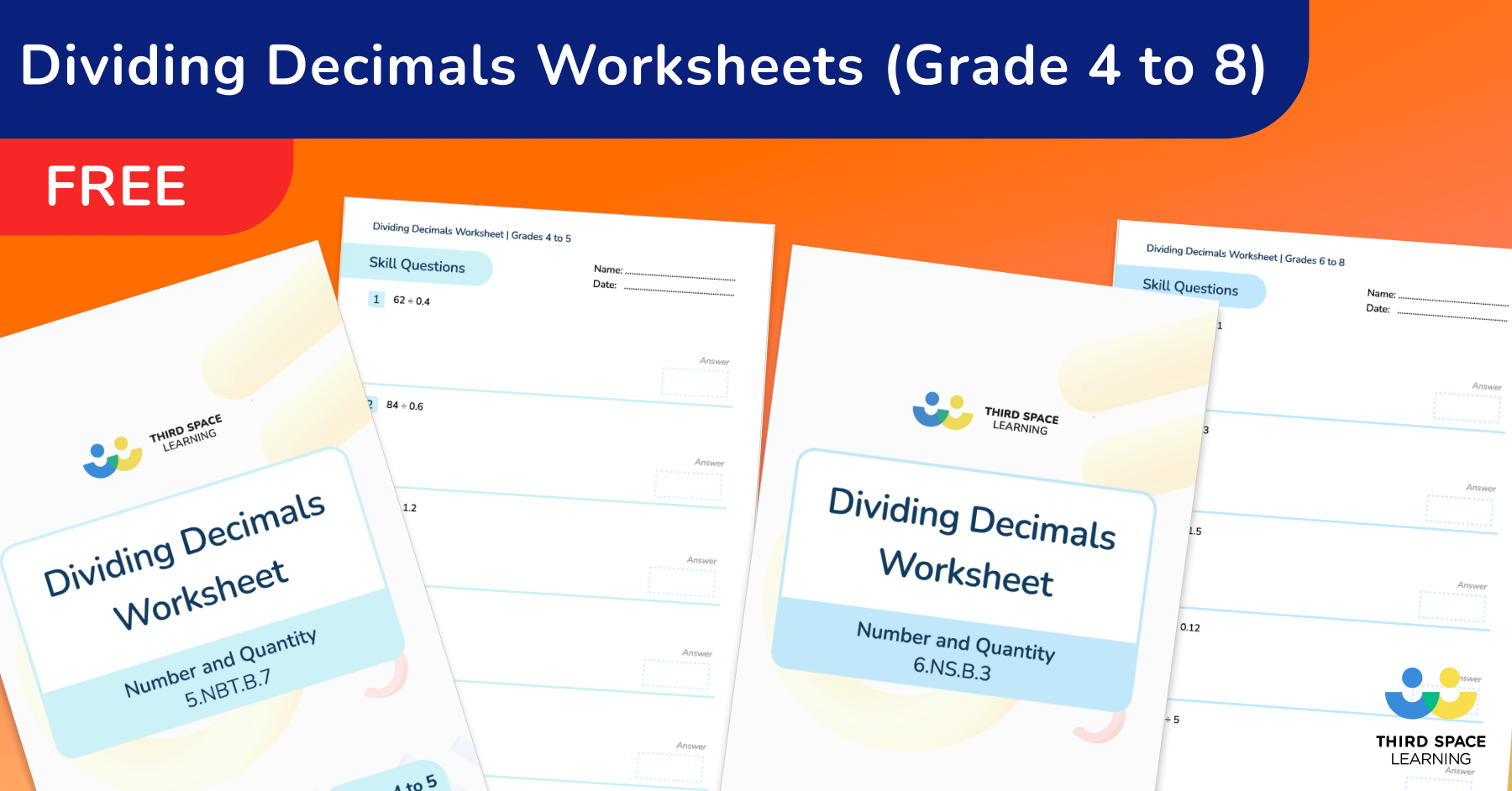 [FREE] Dividing Decimals Worksheets