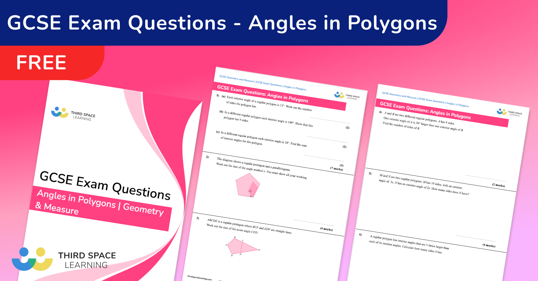 Angles In Polygons Exam Questions GCSE Maths [FREE]