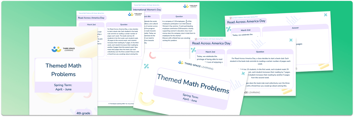 [FREE] Themed Math Problems: Spring Term (Apr - Jun), 4th Grade