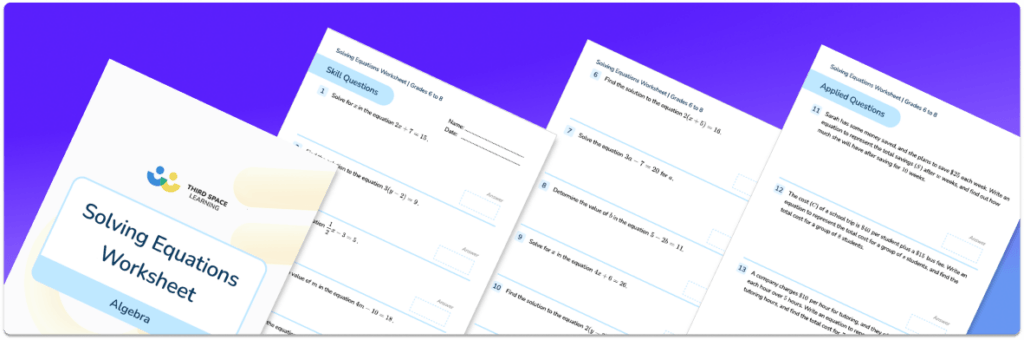 [FREE] Solving Equations Worksheet