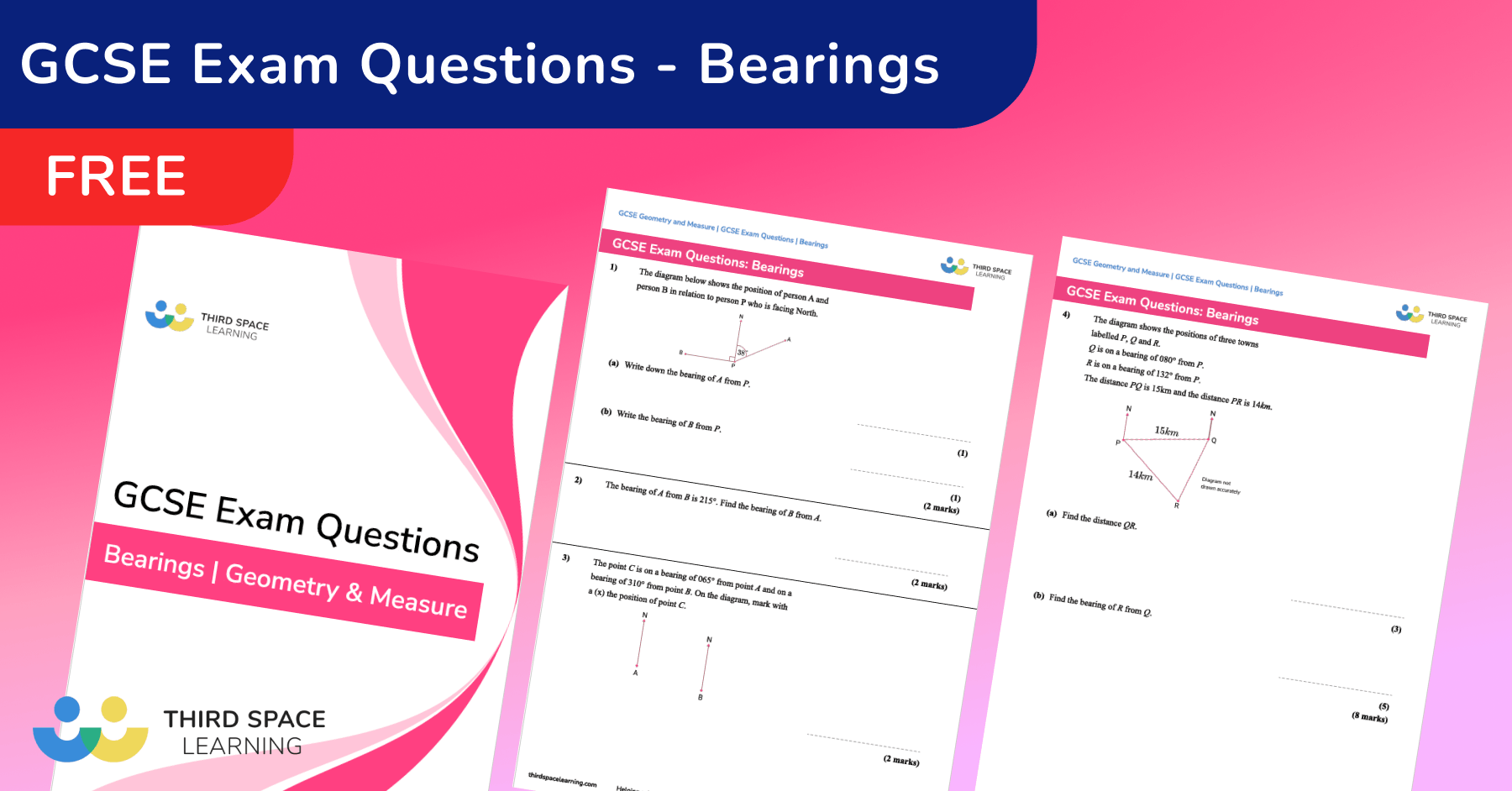 Bearings Exam Questions GCSE Maths [FREE]