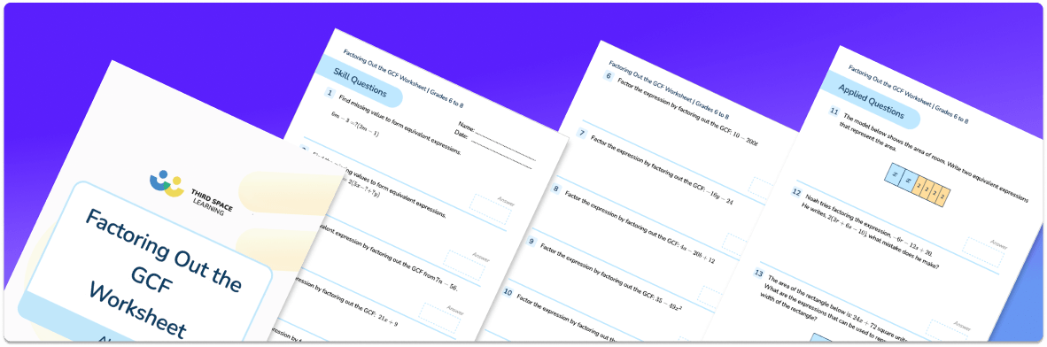 [FREE] Factoring Out The GCF Worksheet