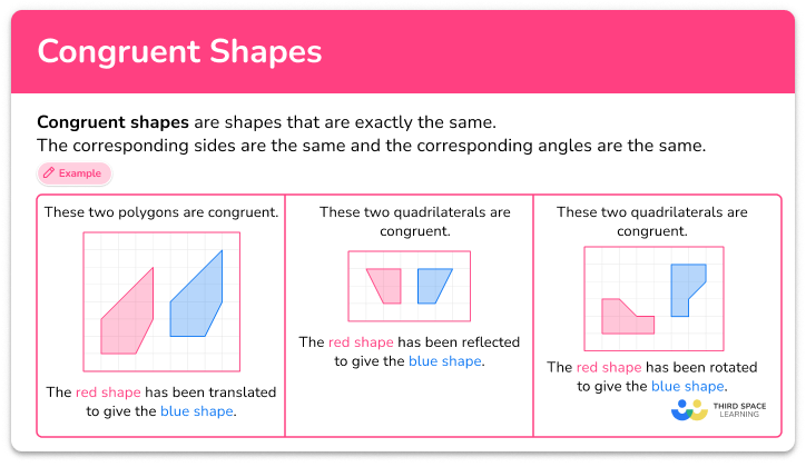 Congruent Shapes - Math Steps, Examples & Questions