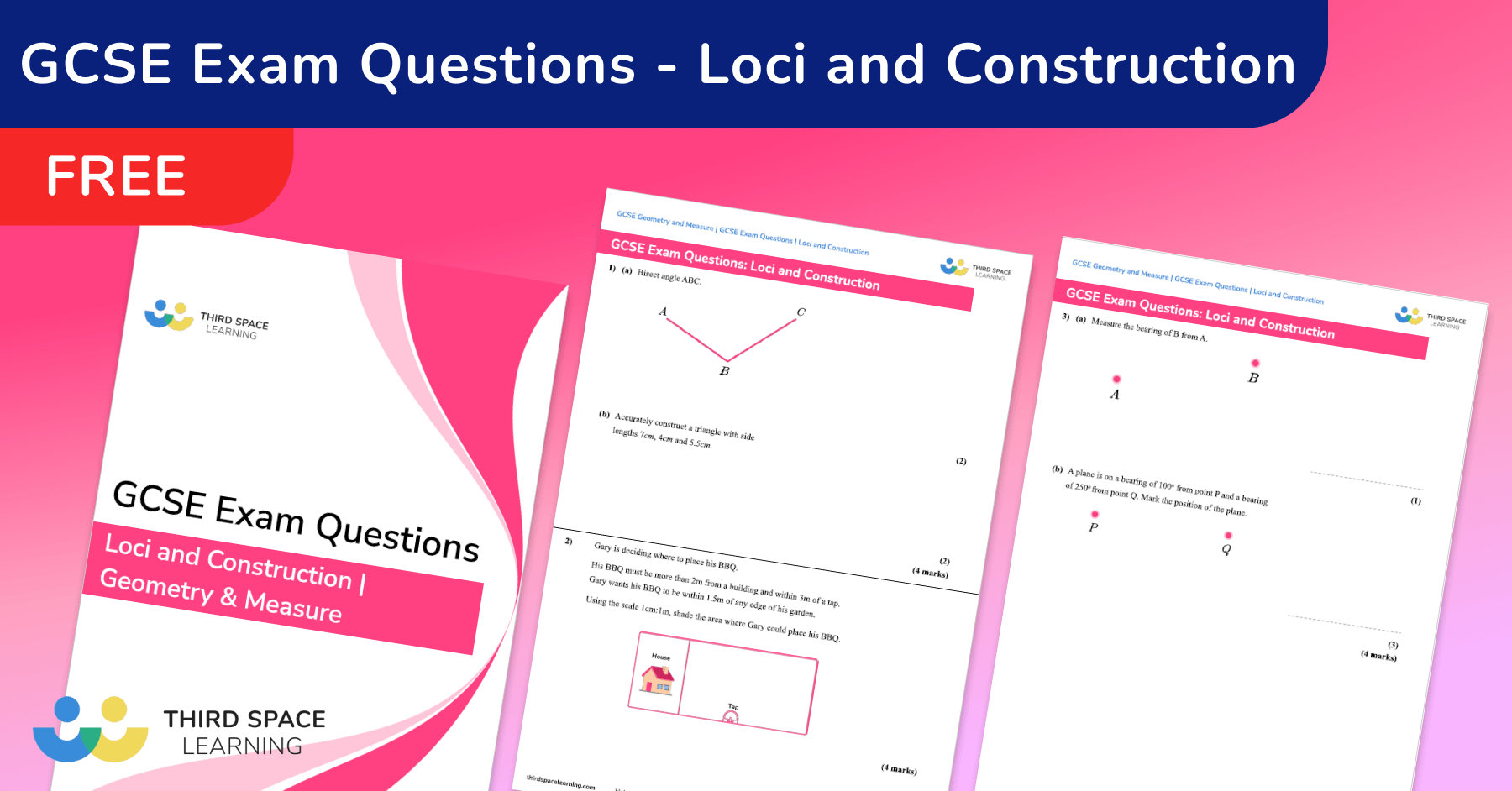 Loci And Construction Exam Questions GCSE Maths [FREE]