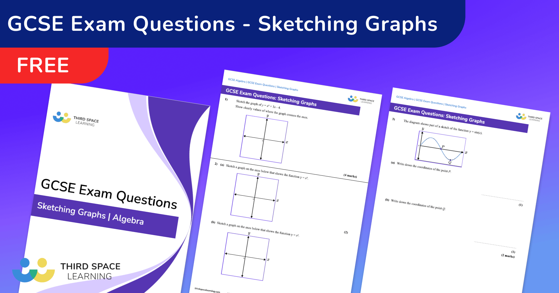 Sketching Graphs Exam Questions GCSE Maths [FREE]
