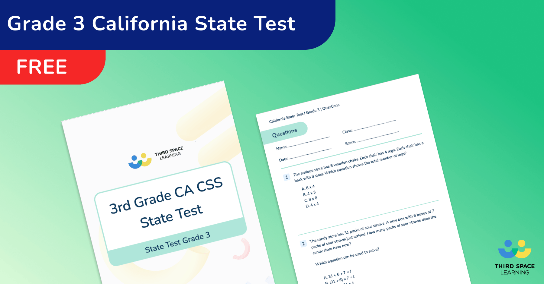 [FREE] 3rd Grade California CAASPP Practice Test
