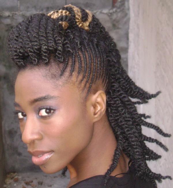Twists braids hairstyle side Black Hairstyles