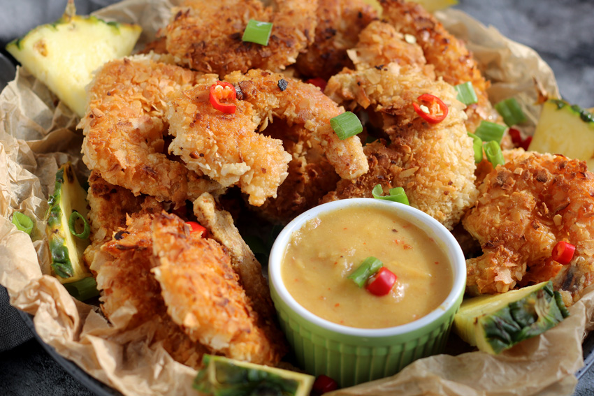 Whole30/Paleo Coconut Shrimp with Pineapple Dipping Sauce This