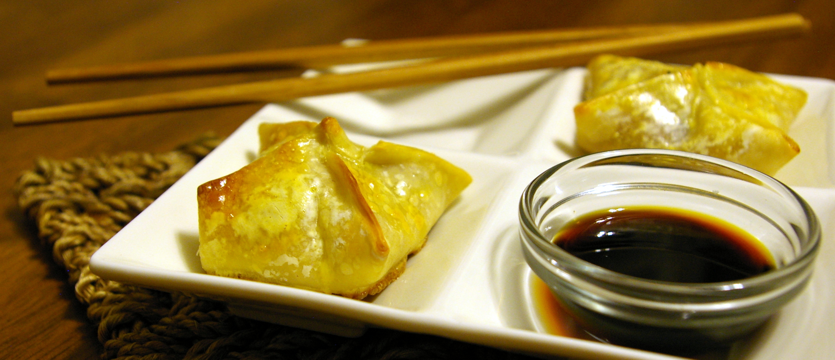 Baked Wontons with Salmon Filling by ysilver This American Bite
