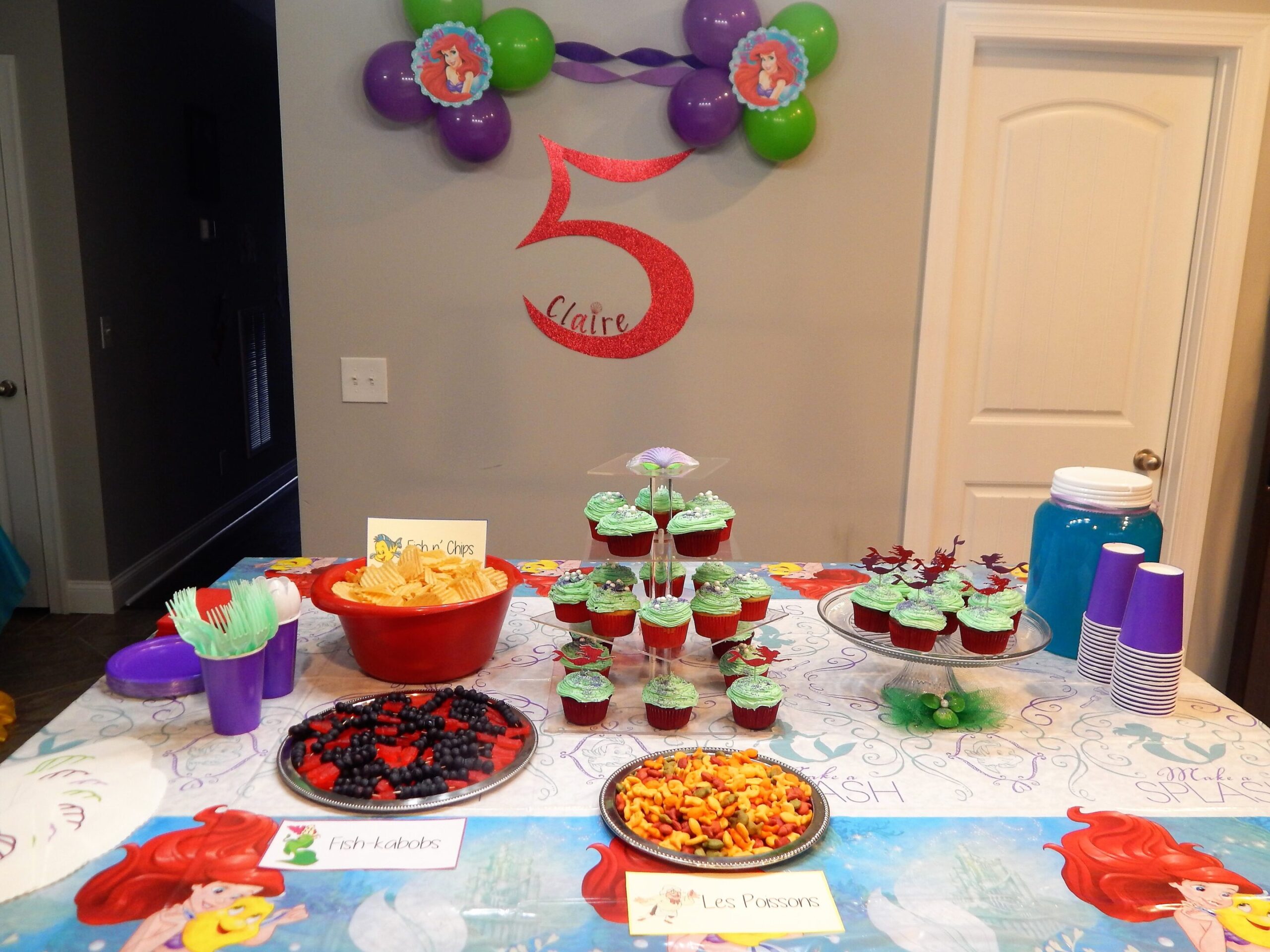 Little Mermaid birthday party spread