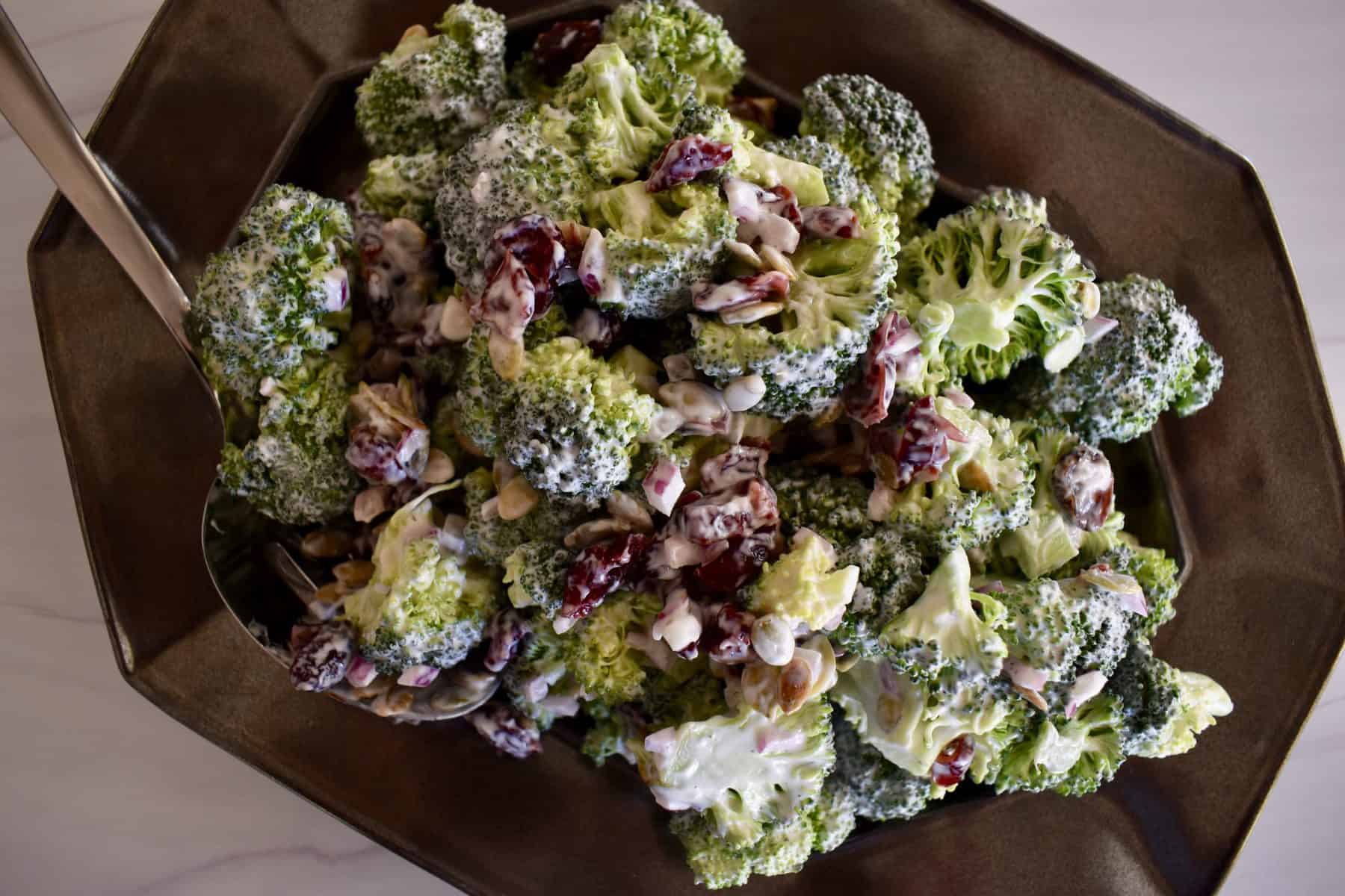 Broccoli Cranberry Salad Greek Yogurt Dressing This Delicious House