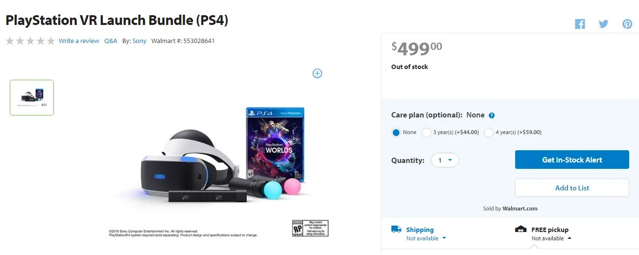 PlayStation VR Out Of Stock At Walmart And Target In Less Than 30 Minutes ThisGenGaming