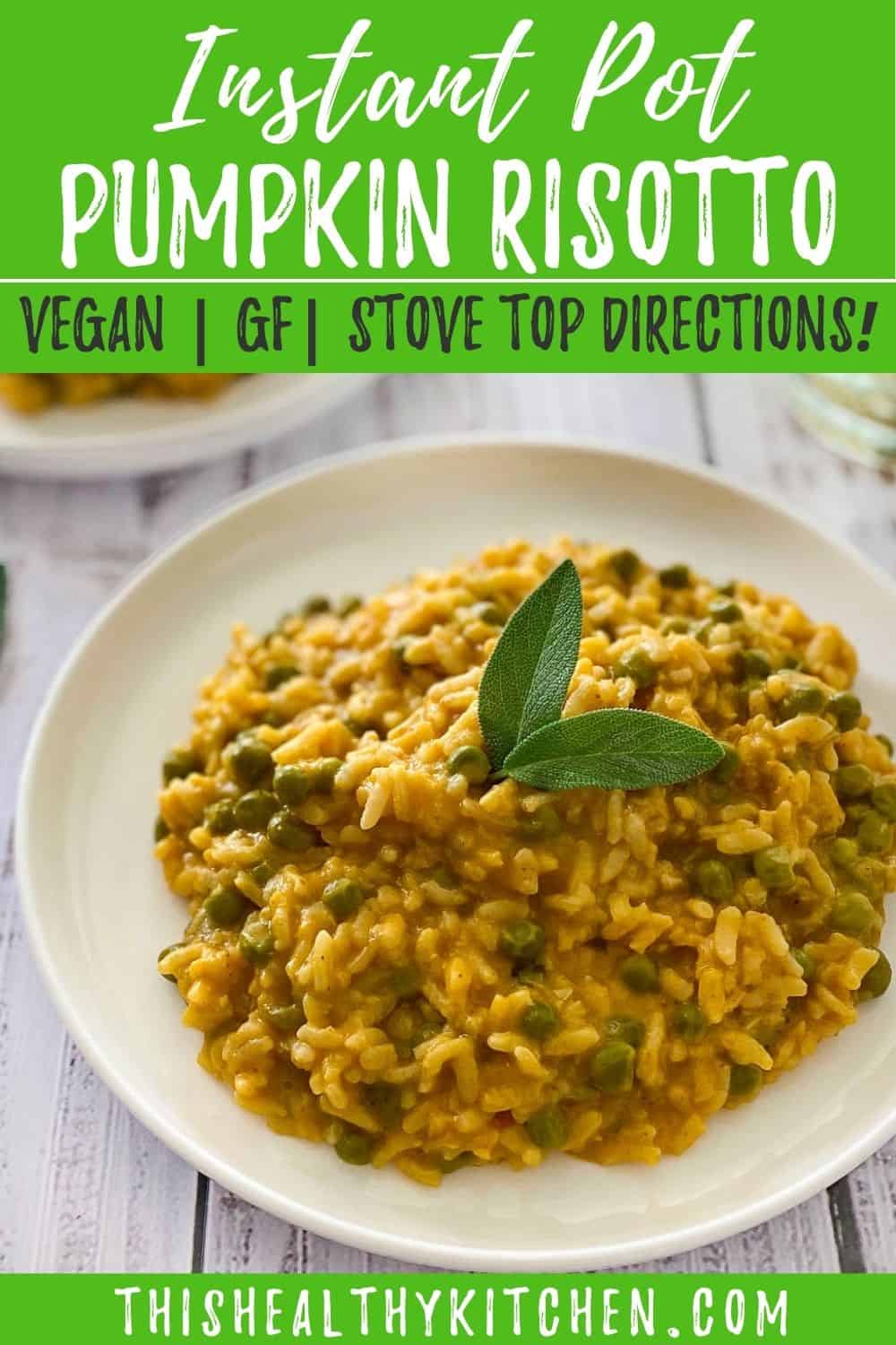 Vegan Pumpkin Risotto [Instant Pot or Stove Top] This Healthy Kitchen