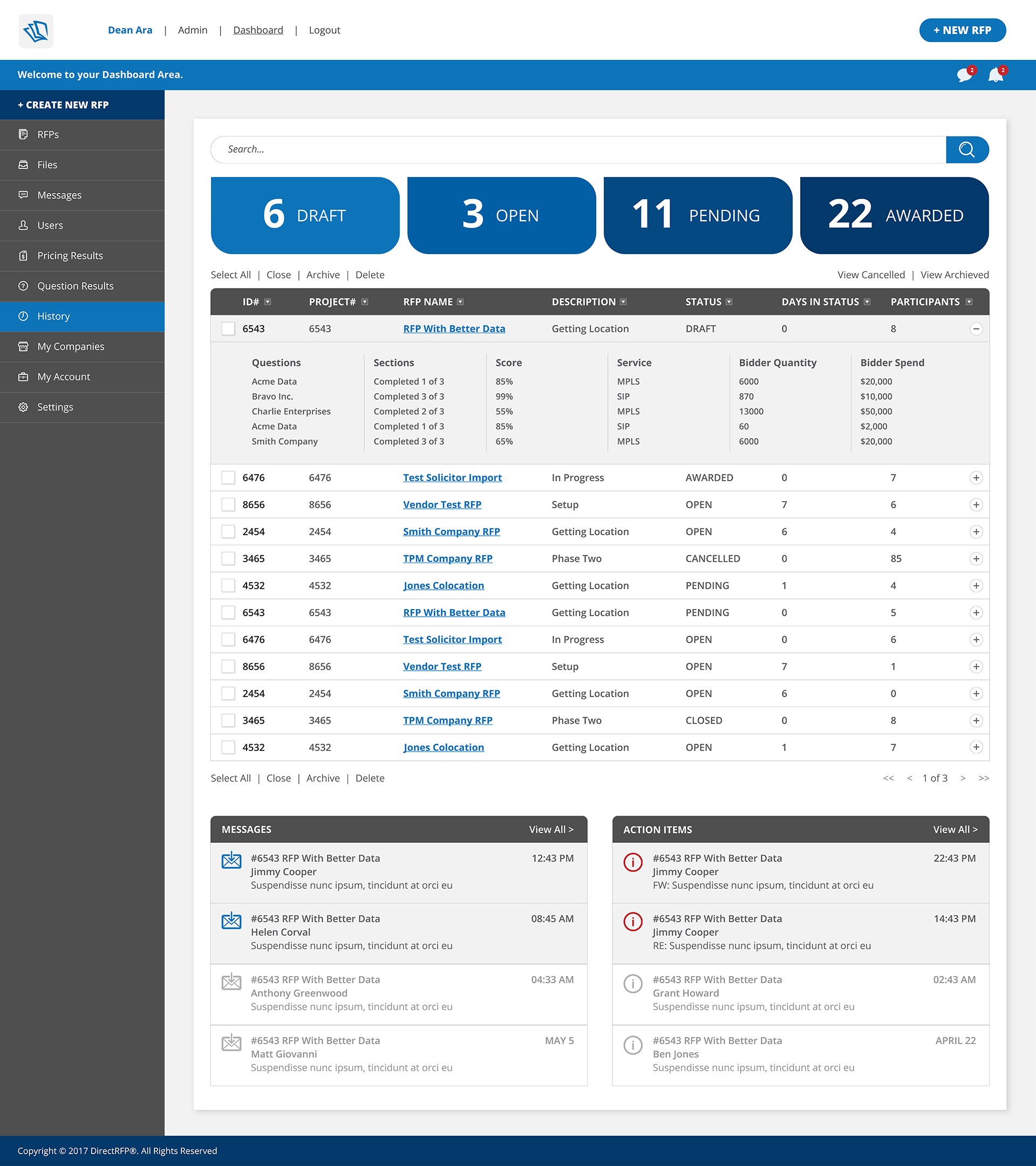 Direct RFP Dashboard This Is LD