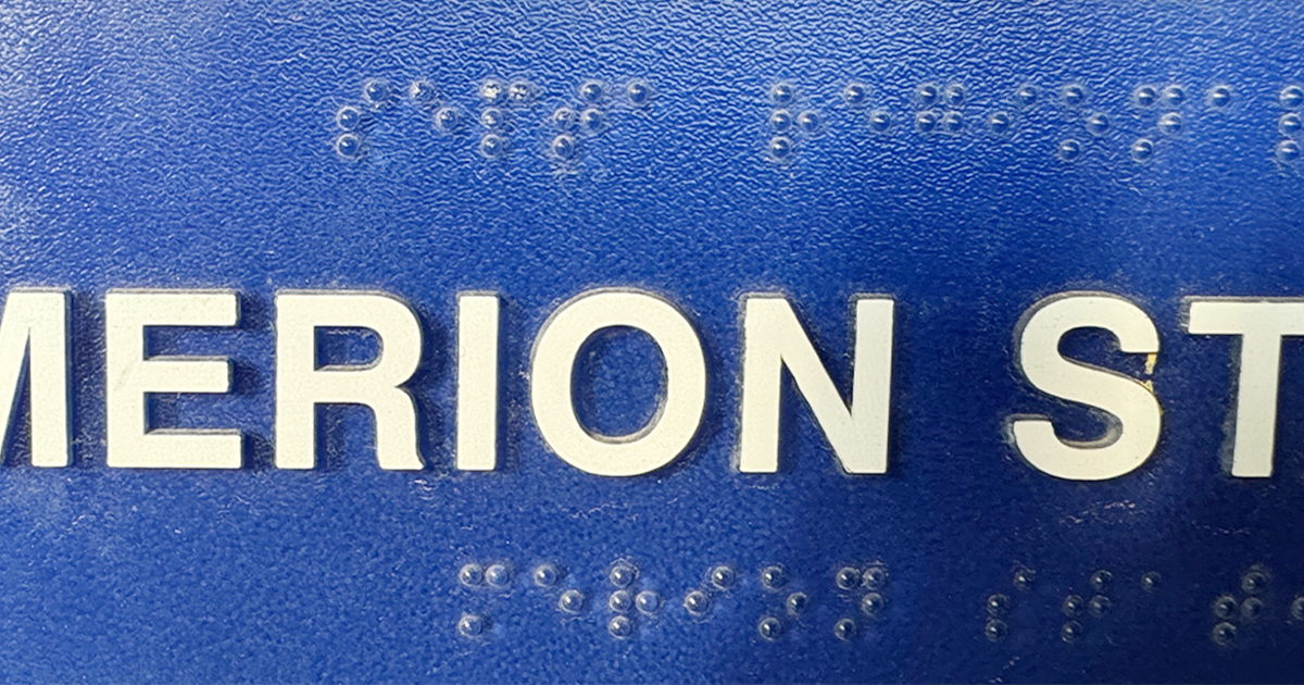 Braille Merion Station This Is Lower Merion And Narberth