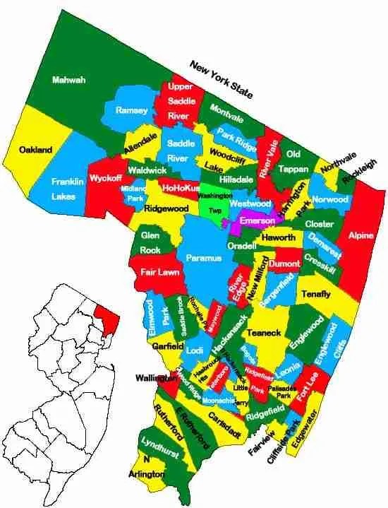 Towns In Bergen County Map Shir Yvette