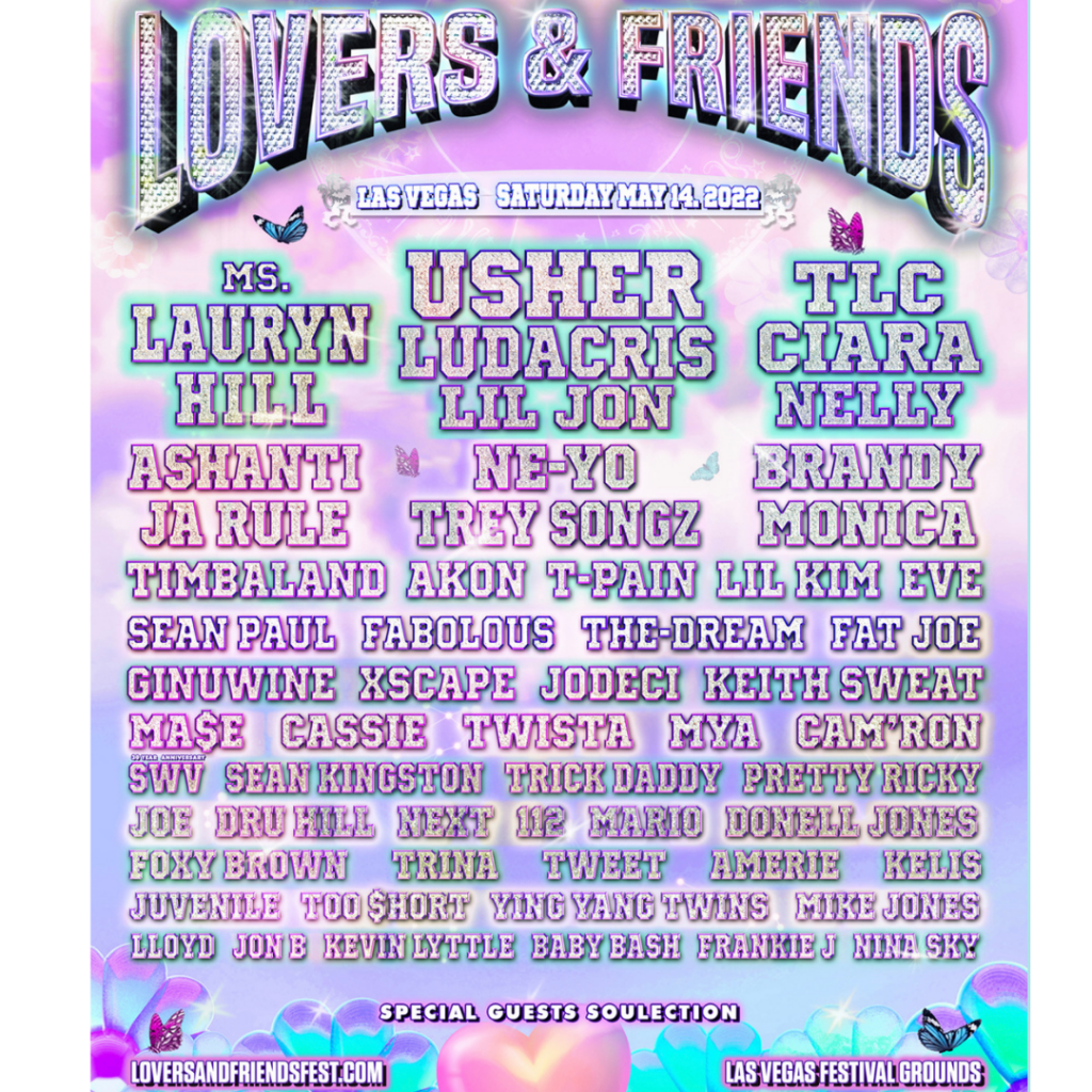 Inaugural "Lovers & Friends Festival 2022" All Star LineUp Lauryn Hill