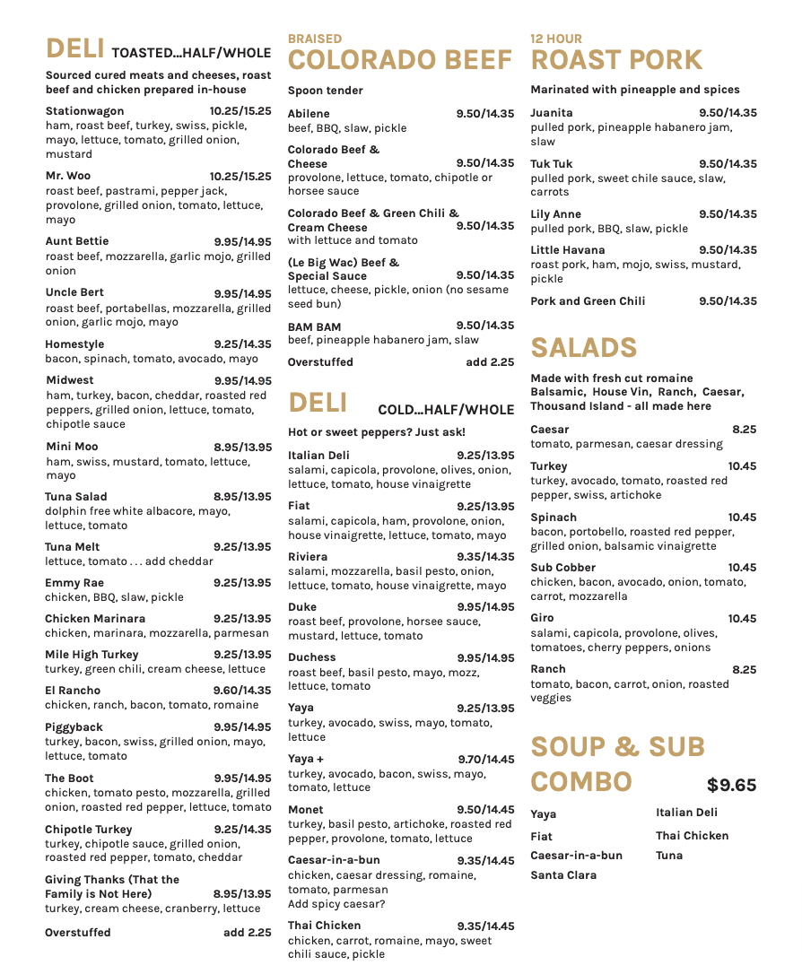 Subs, Sandwich and Salad Delivery Catering in Denver SubCulture