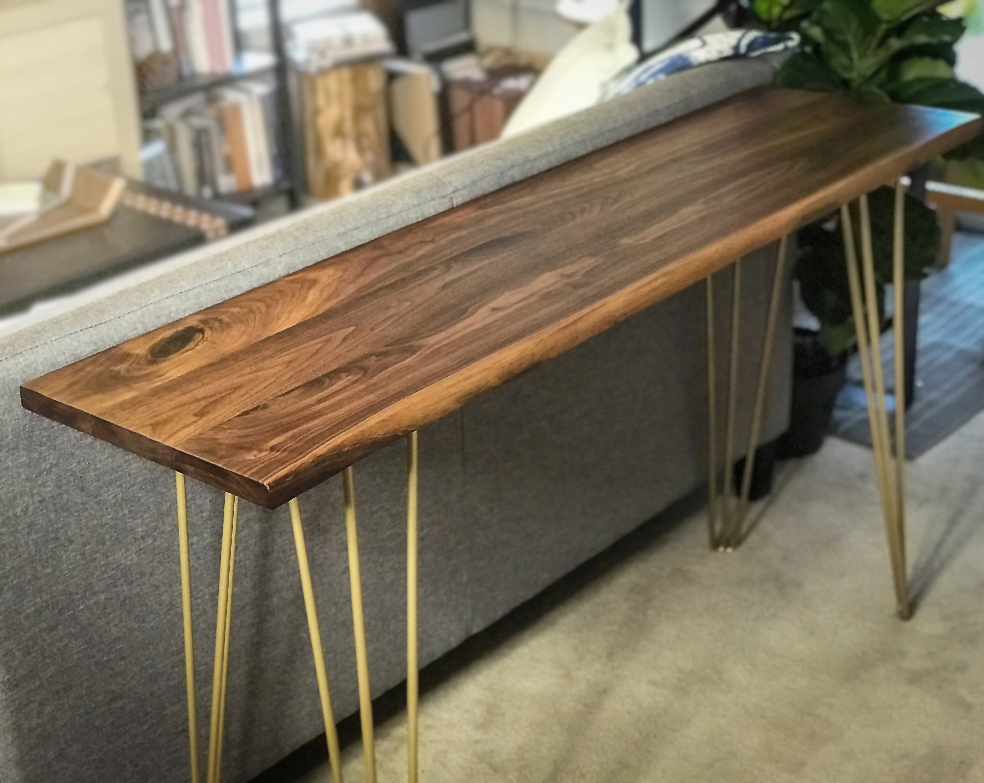 Live Edge Walnut Sofa Table ThisIsUrbanMade