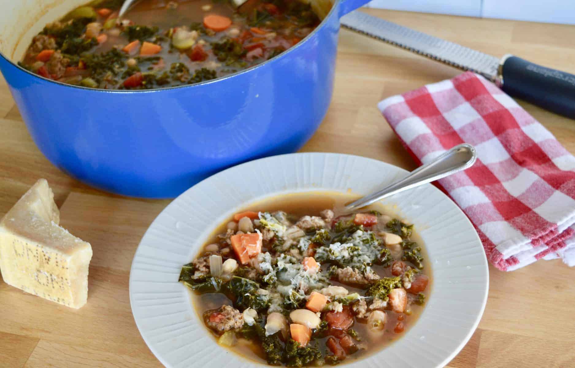 Sausage Kale Bean Soup (Hearty Italian Soup Recipe) This Italian Kitchen
