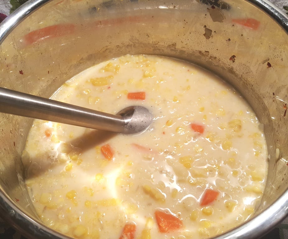 Pressure Cooker Vegetarian Corn Chowder Soup This Old Gal