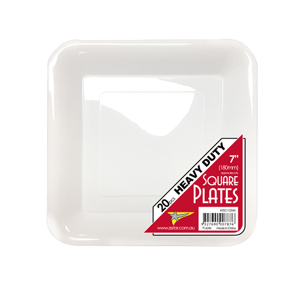 Home 1st Birthday Themes Cow Print WHITE SQUARE DESSERT PLATES