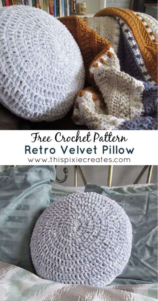 How to Crochet the Retro Velvet Circular Pillow This Pixie Creates