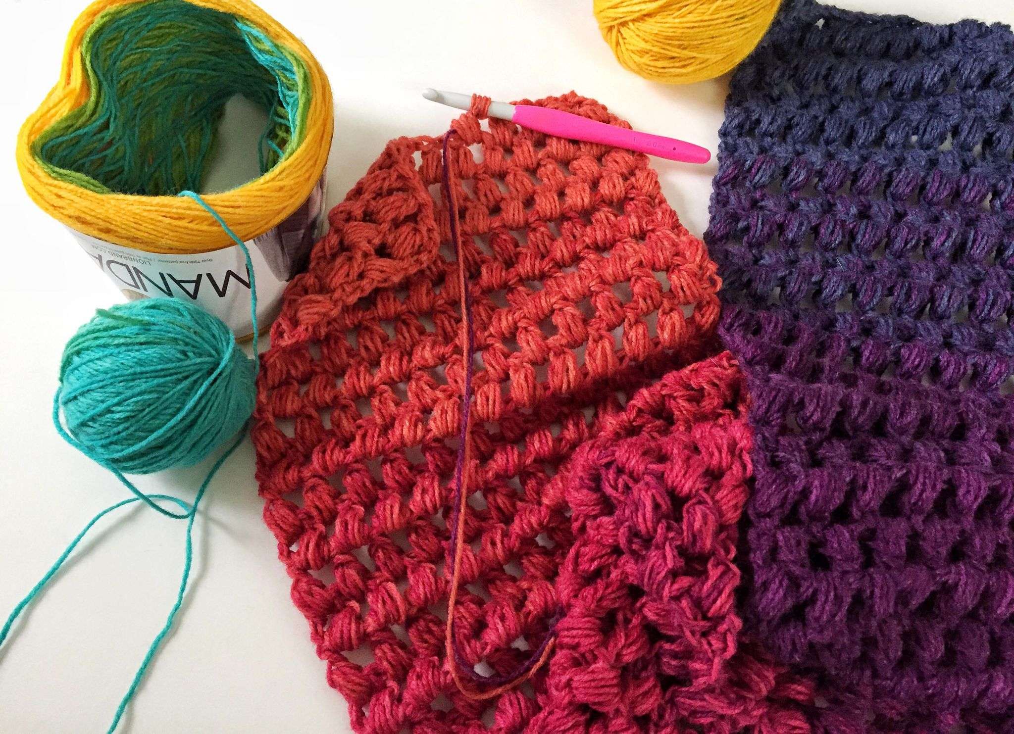 How to Crochet a Puff Stitch Infinity Scarf This Pixie Creates