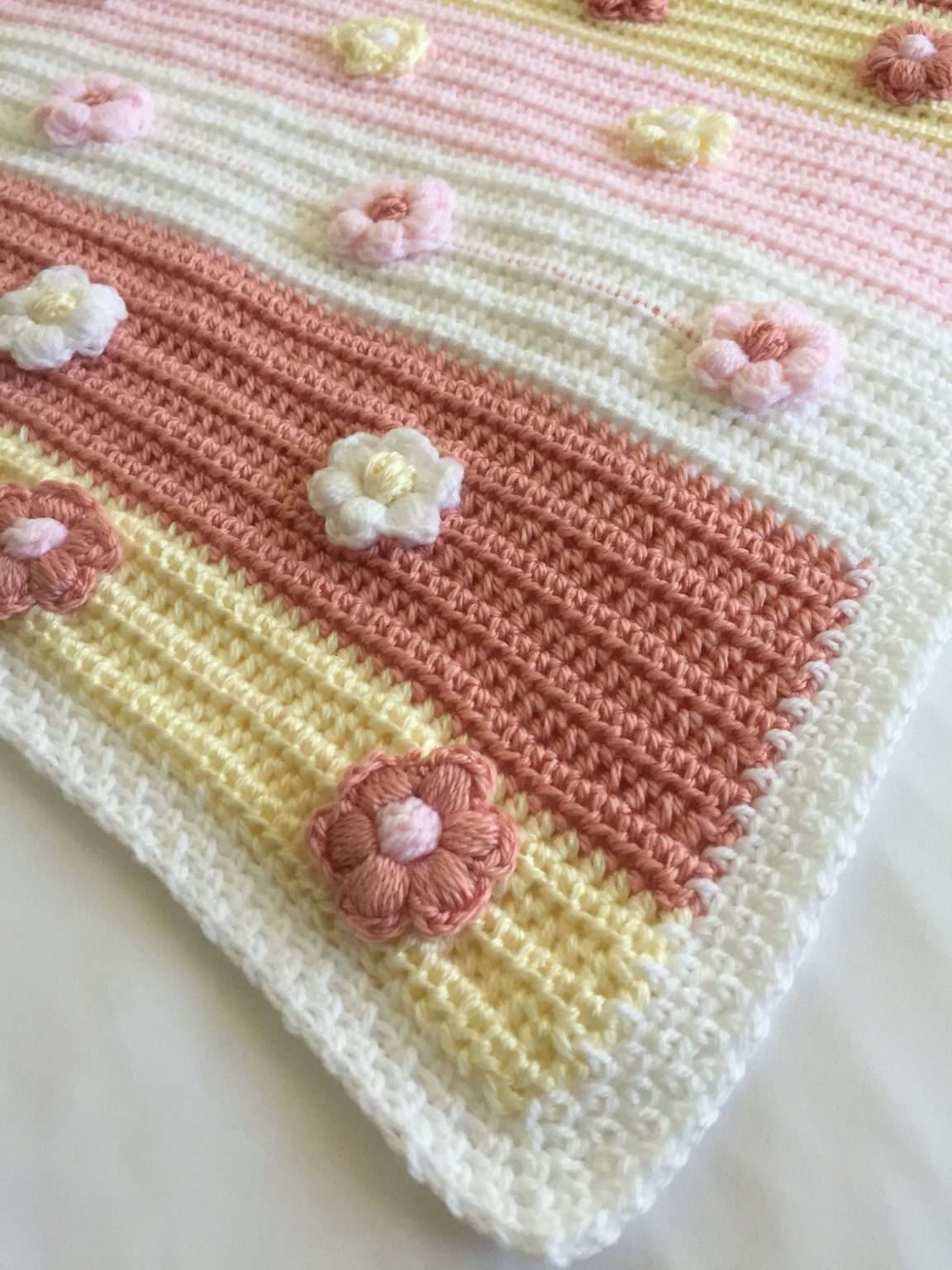 How to Crochet the Blossoms Bloom Baby Blanket This Pixie Creates