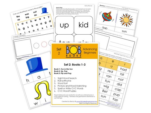 FREE BOB Books Printables: Set 2, Books 1-3 - This Reading Mama