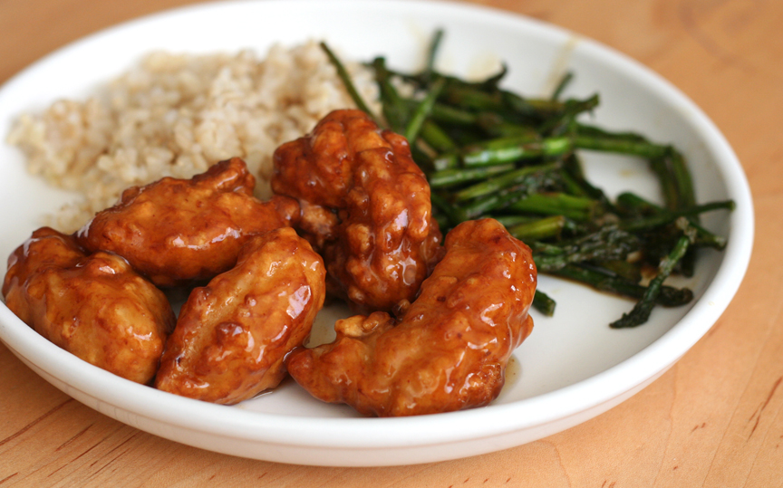 This Week for Dinner Costco's Orange Chicken, Short Grain Brown Rice