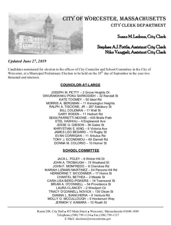 Where to Vote in Worcester's Preliminary Election on Tuesday